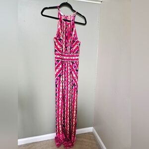 London Times size 12 halter Maxi Dress